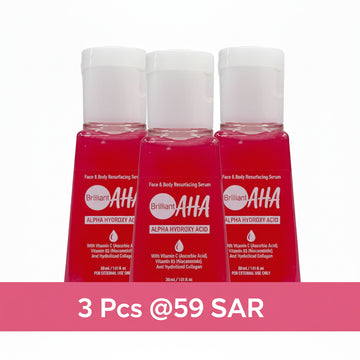3 Pcs Combo - Brilliant ACID SERUM SKIN ESSENTIALS AHA ALPHA HYDROXY 30ml