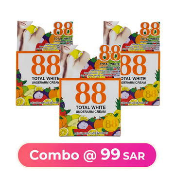 88 TOTAL WHITE UNDERARM CREAM - 3 PIECE COMBO