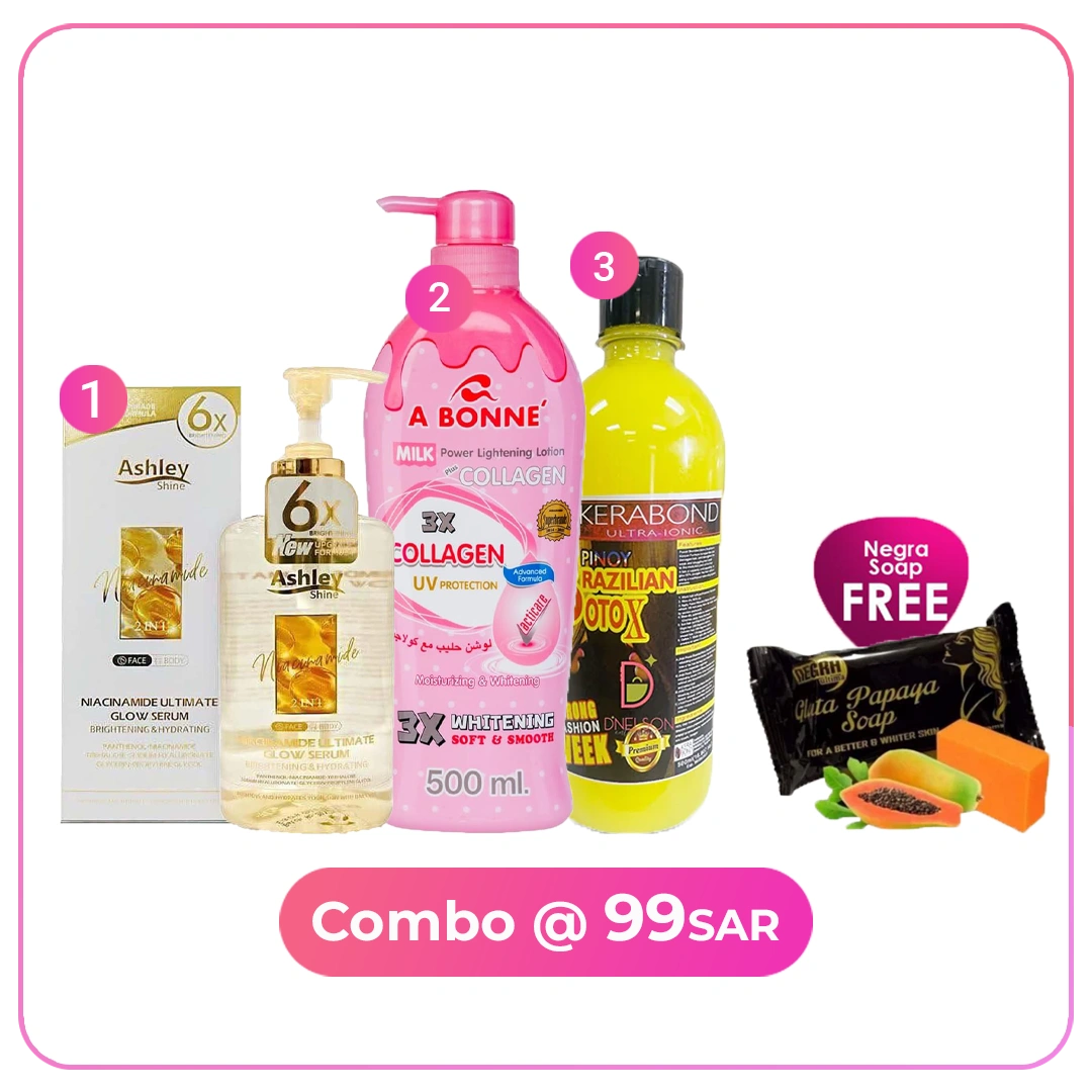 Ashley Shine + A Bonne Lotion + Kerabond Combo KSA
