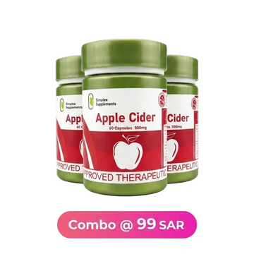 Simplee Supplements Apple Cider 60 Capsule 500mg - 3 PIECE COMBO
