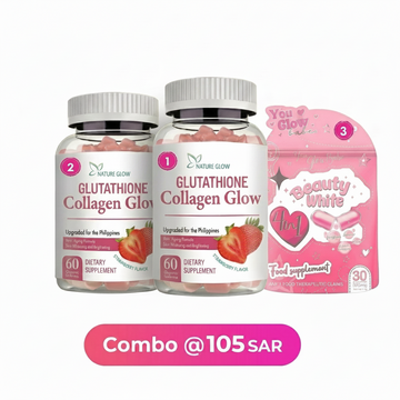 NATURE GLOW GLUTATHIONE COLLAGEN GLOW STRAWBERRY & YGB 4 in 1 Supplement- 3 PIECE COMBO
