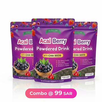 FITGUM ACAI BERRY Powdered Drink with Chia Seeds- 3 PIECE COMBO