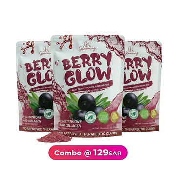GLOWMING PREMIUM BERRY GLOW ACAI BERRY POWDER DRINK MIX - 3 PIECE COMBO