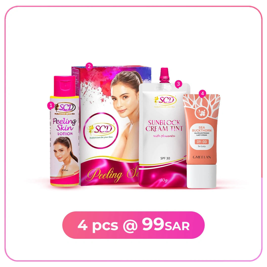 SCD Peeling Set, Lotion, Sunblock & Sea Buckthorn Cream Combo Set
