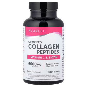 NeoCell, Grass-fed Collagen Peptides + Vitamin C & Biotin, 180 Tablets